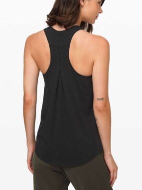 Lululemon Love Pleated Tank Top Solid Black Medium